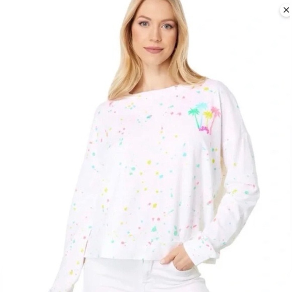 Lilly Pulitzer NWOT Sheridan White Multicolor Sweatshirt